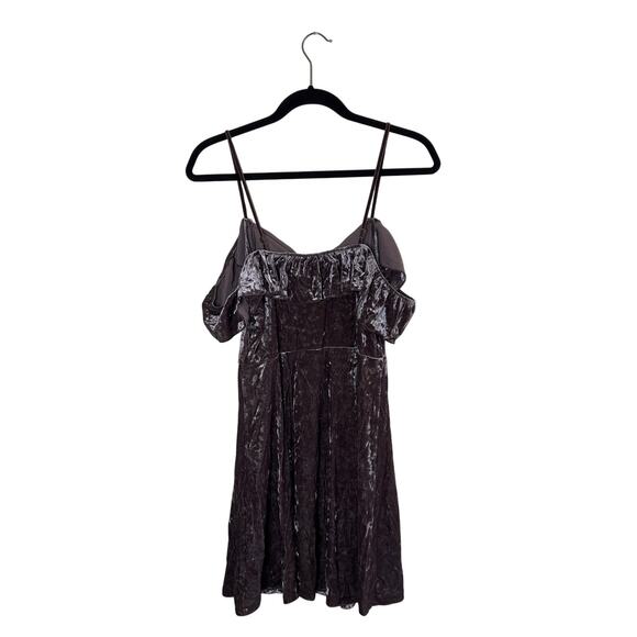 American Eagle AE Crushed Velvet Ruffle Mini Dress - Picture 4 of 13
